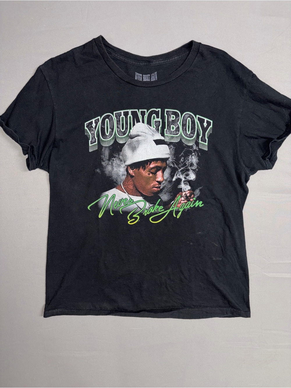 NBA Young Boy Black Graphic Tee - Never Smoke Again